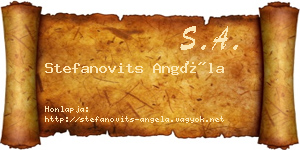 Stefanovits Angéla névjegykártya